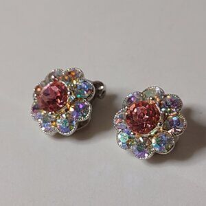 Beautiful Vintage Bugoff Colorful Clip On Earrings